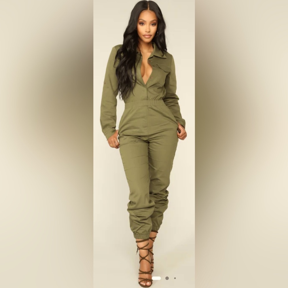 Aviator Jumpsuit-Olive green